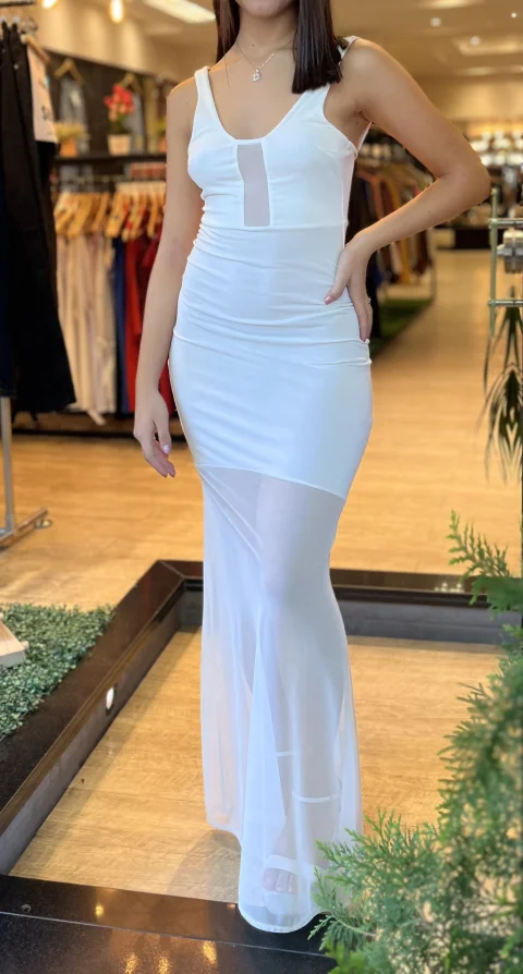 Vestido largo transparencia