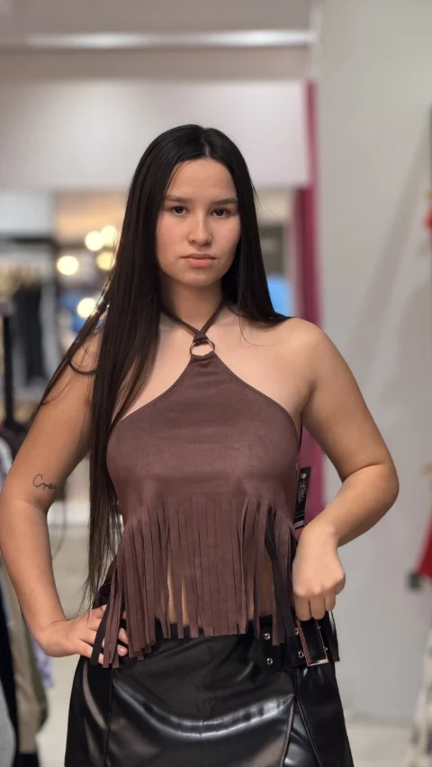 Top gamuza flecos 3