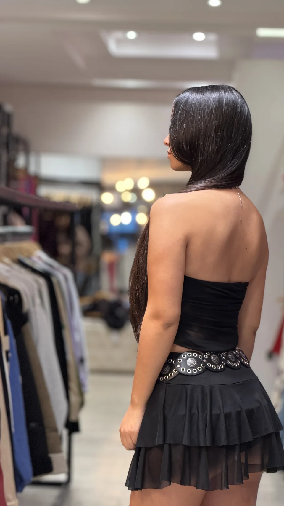 Pollera con Vuelos y Transparencia