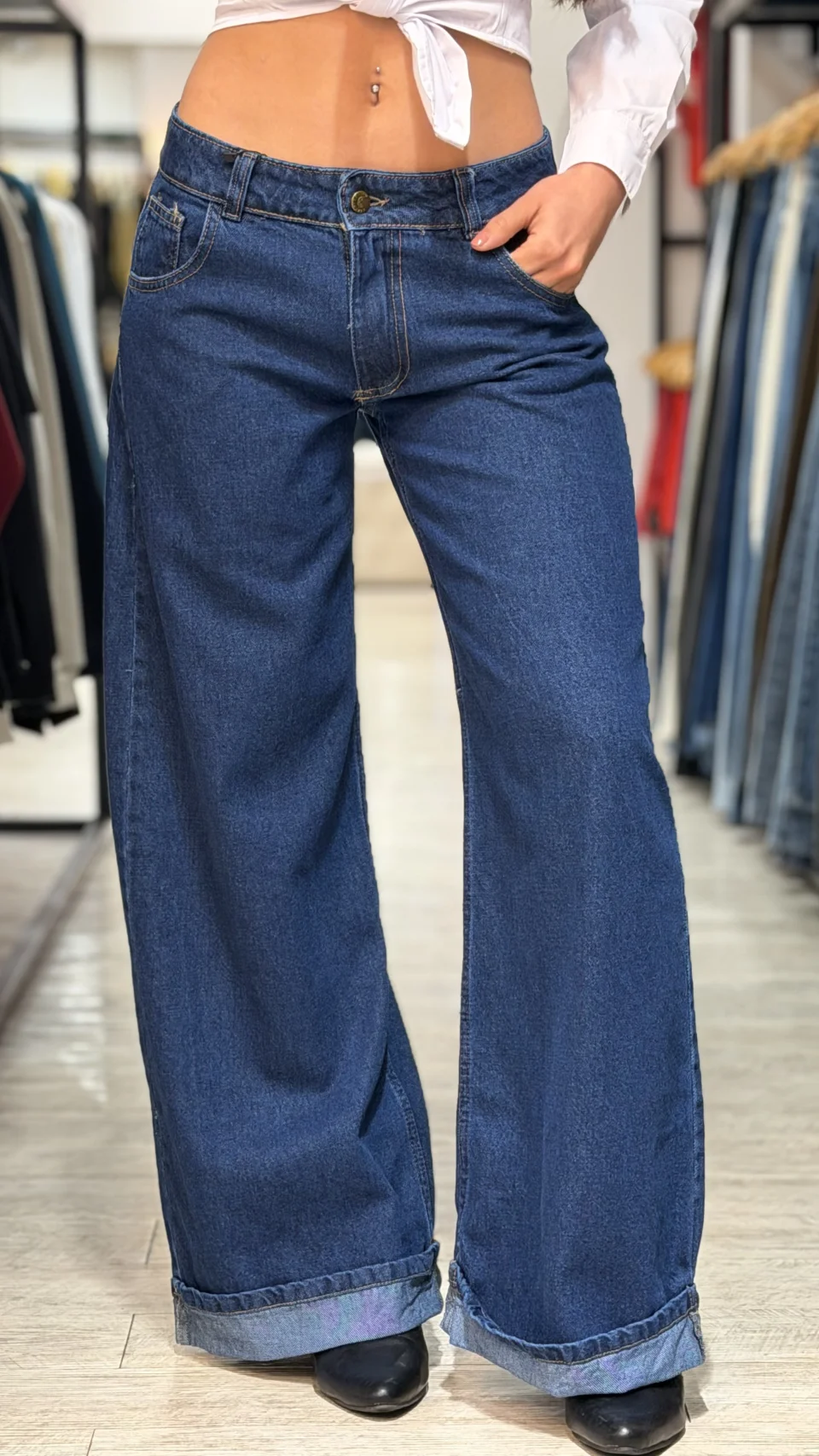 Jeans Wide Leg Tiro Bajo