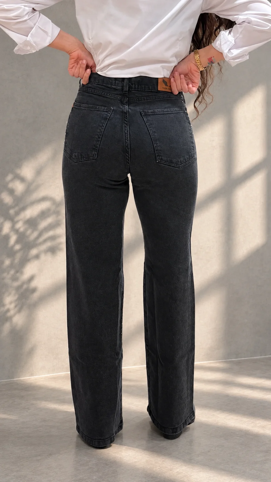 Jeans Wide Leg con Brillos